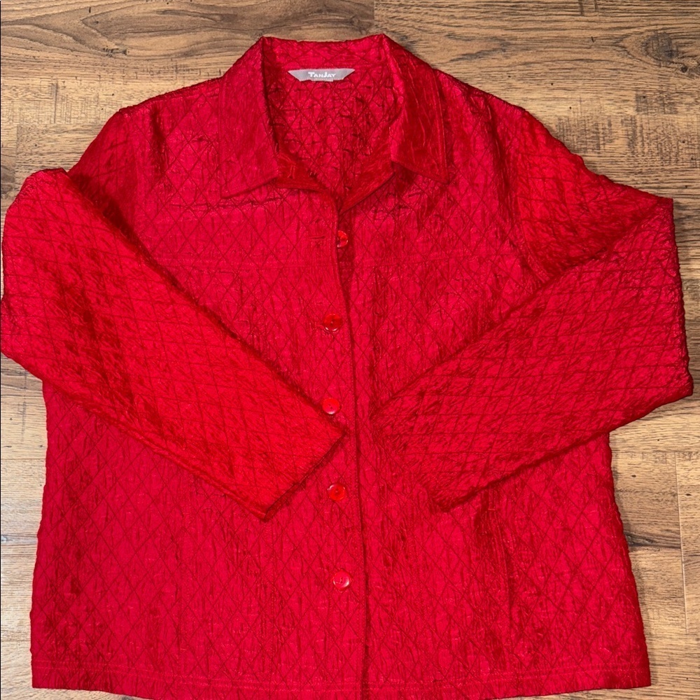 TANJAY Red Textured Women's Jacket XL